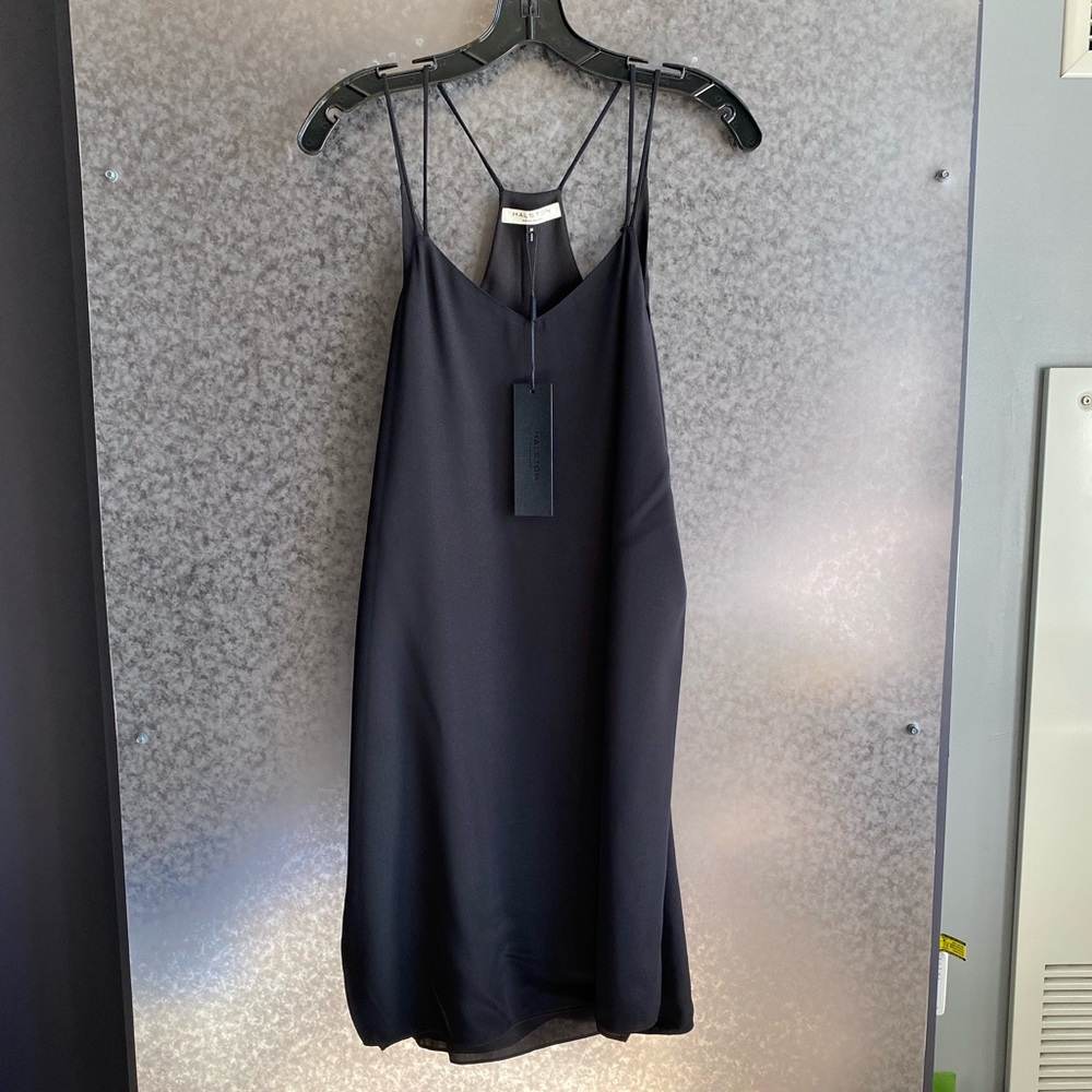 Halston Heritage black Medium LBD dress NEW